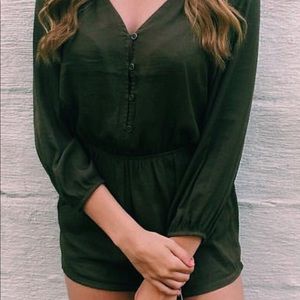 Army green romper
